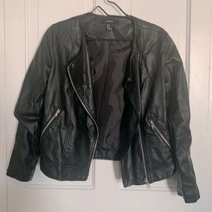 Black leather jacket